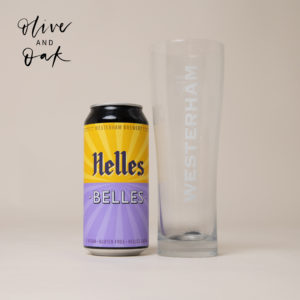 Westerham Brewery Helles Belles Lager Can and Westerham Pint Glass